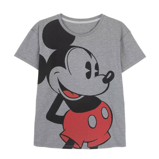 Women’s Short Sleeve T-Shirt Mickey Mouse Grey Dark grey Mickey Mouse