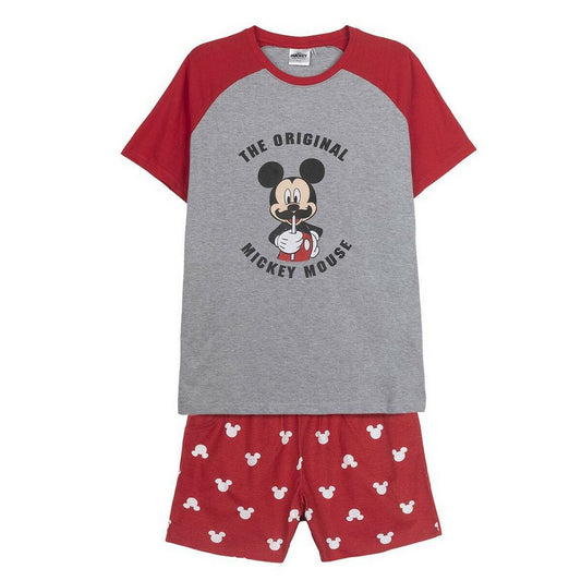 Summer Pyjama Mickey Mouse Red (Adults) Men Grey Mickey Mouse