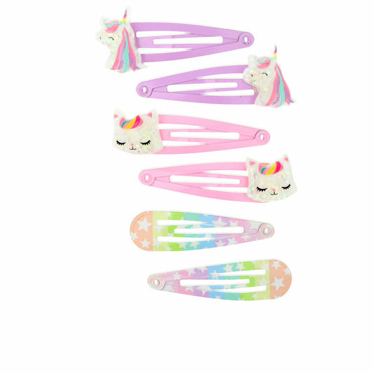 Hair Clips Inca   Multicolour Unicorn 6 Units