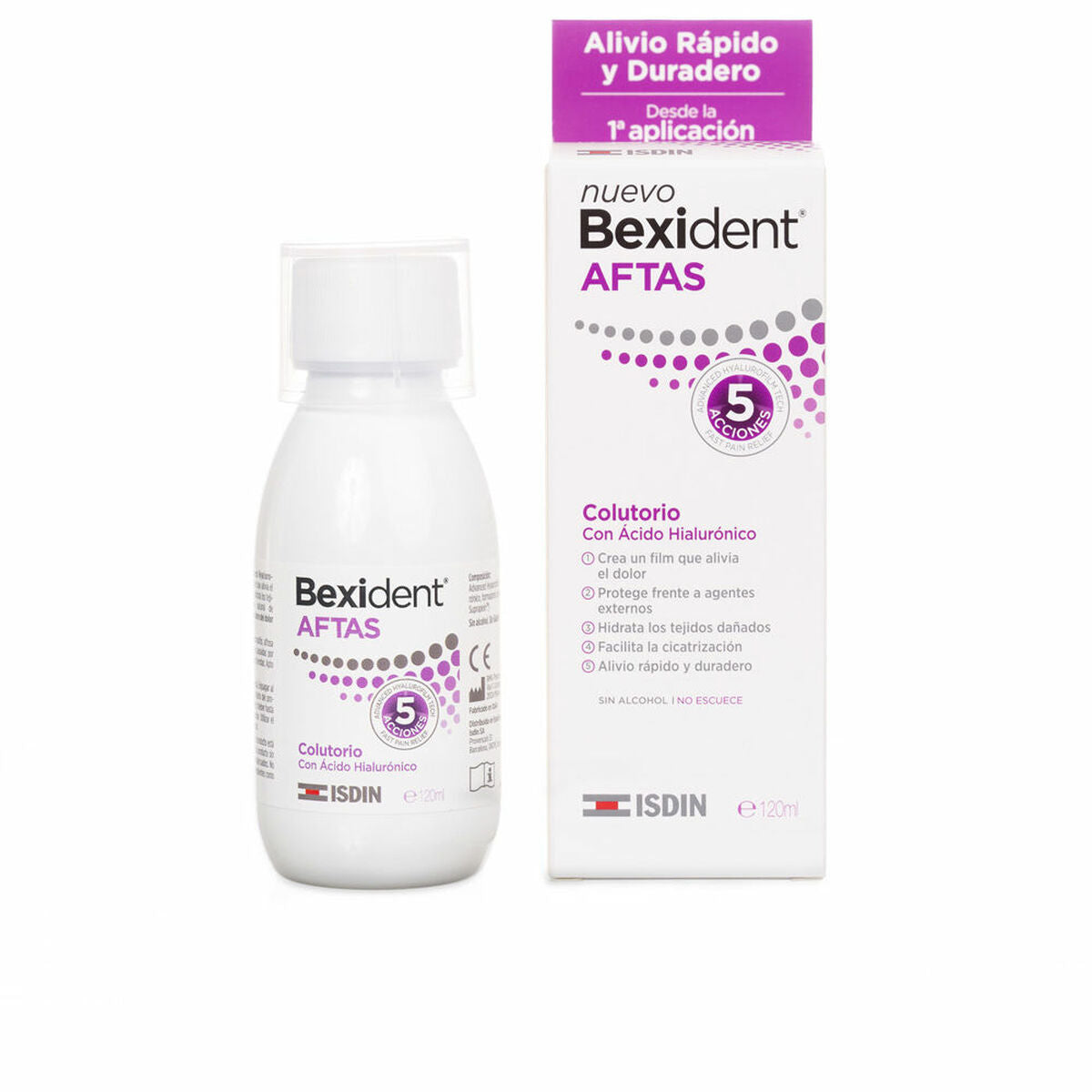 Colutorio Isdin Bexident Aftas Protector bucal Cicatrizante (120 ml)