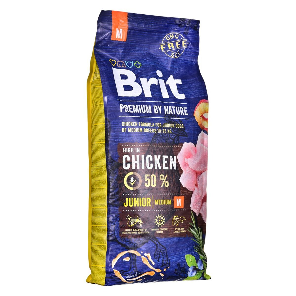 Fodder Brit Premium By Nature Junior M Kid/Junior Chicken 15 kg Brit