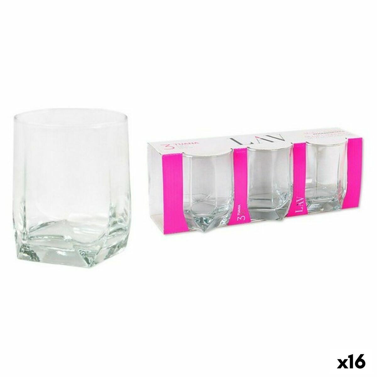 Set of glasses LAV Tuana 320 ml 3 Pieces (16 Units) LAV