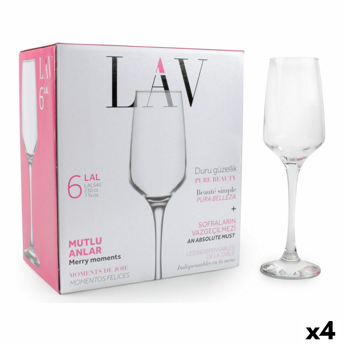 Set of cups LAV Lal 6 Pieces (4 Units) (6 pcs) LAV