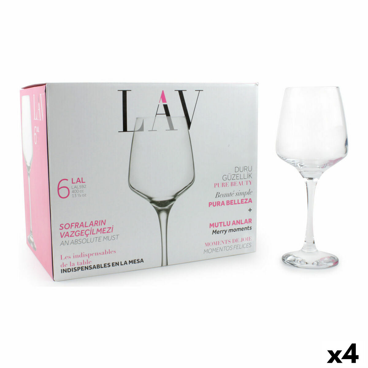 Set of cups LAV Lal (4 Units) (6 pcs) LAV