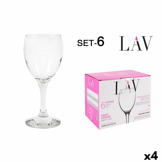 Wine glass set LAV White 200 ml 6 Pieces (4 Units) LAV