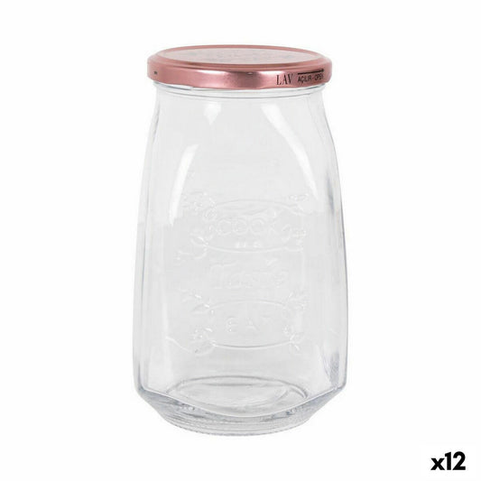 Transparent Glass Jar Inde Tasty With lid 1,05 L (12 Units) Inde