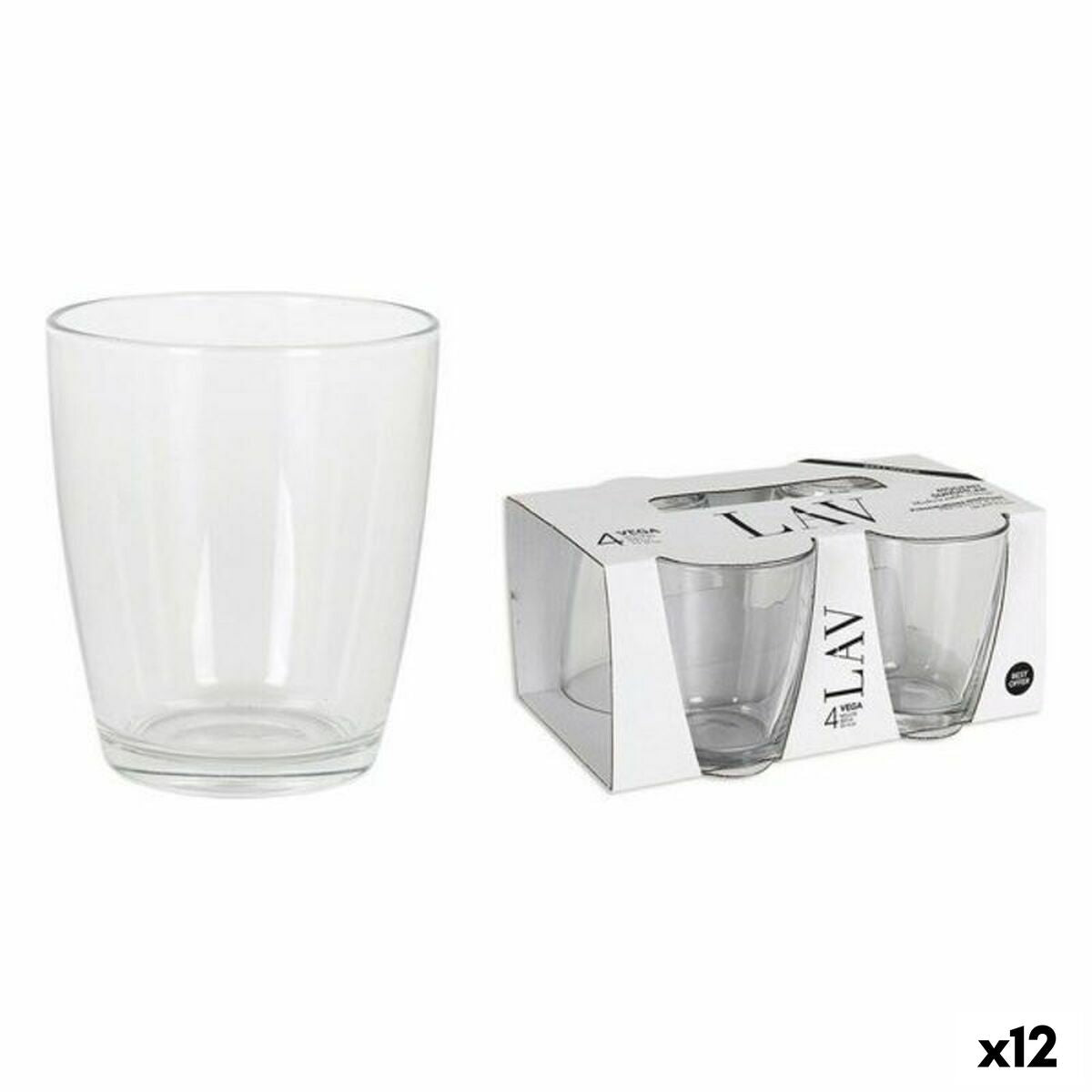 Set of glasses LAV 65357 340 ml 4 Pieces (4 Units) (12 Units) LAV