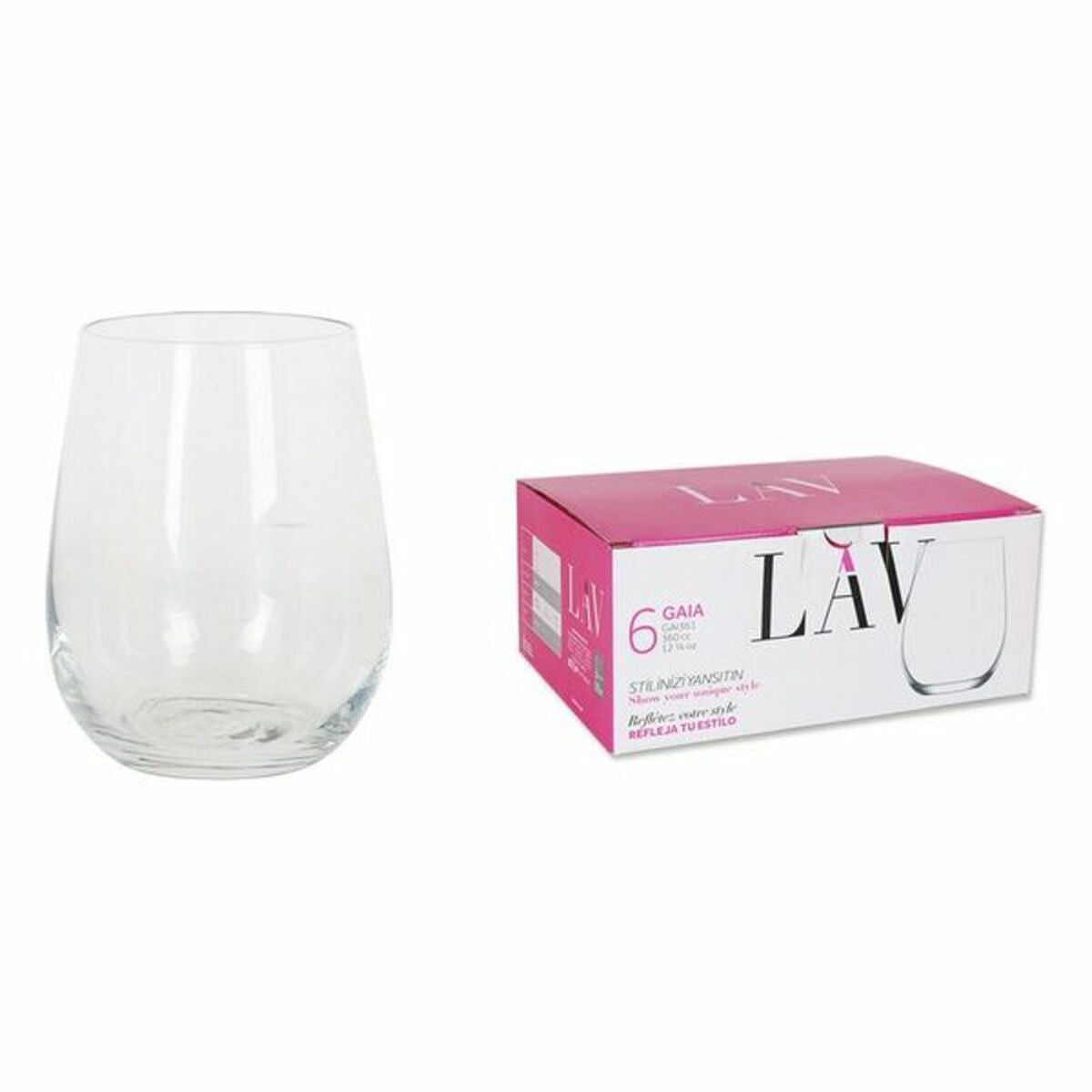 Set of glasses LAV Gaia (6 uds) (360 ml) LAV