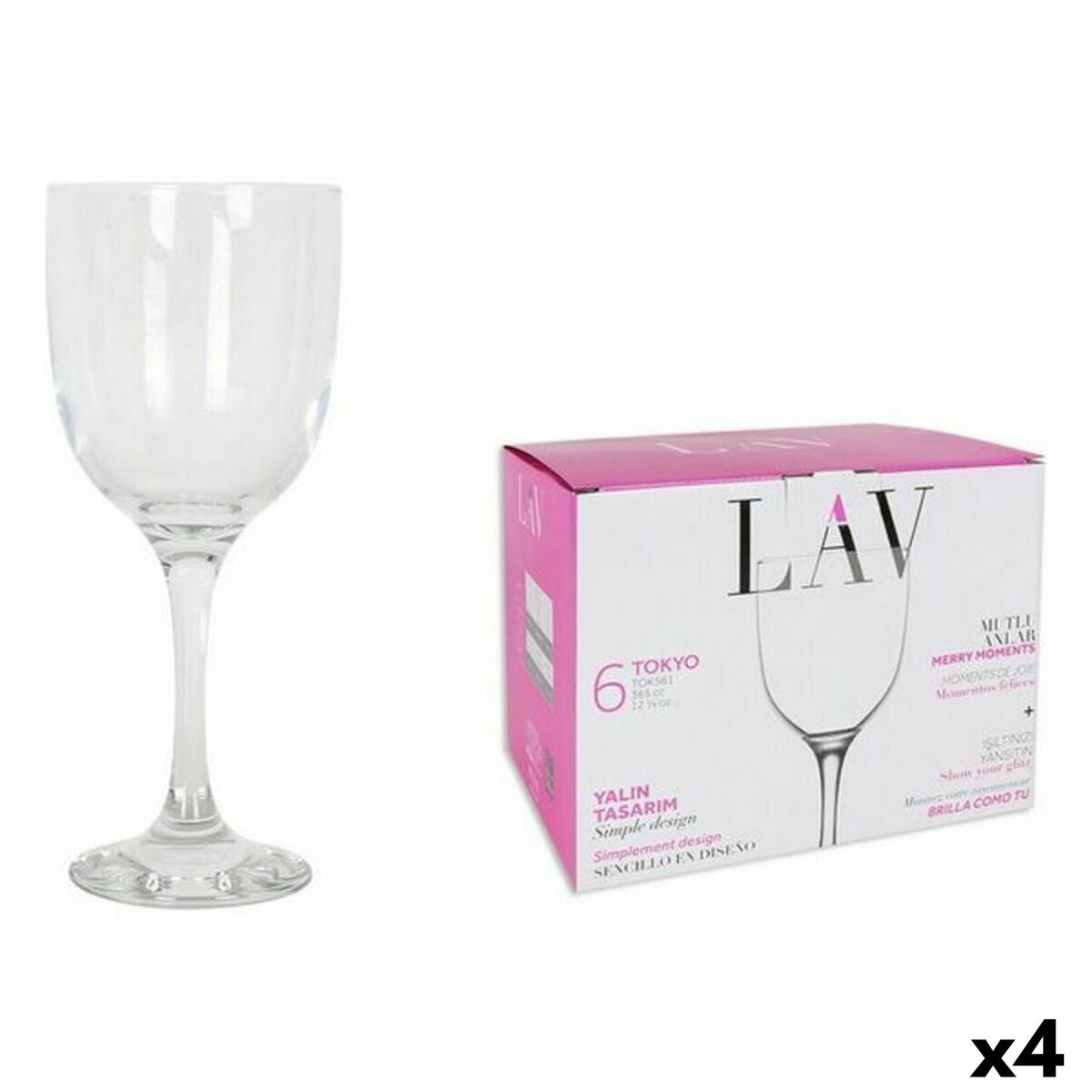 Set of cups LAV Tokyo (6 Pieces) (4 Units) (365 ml) LAV