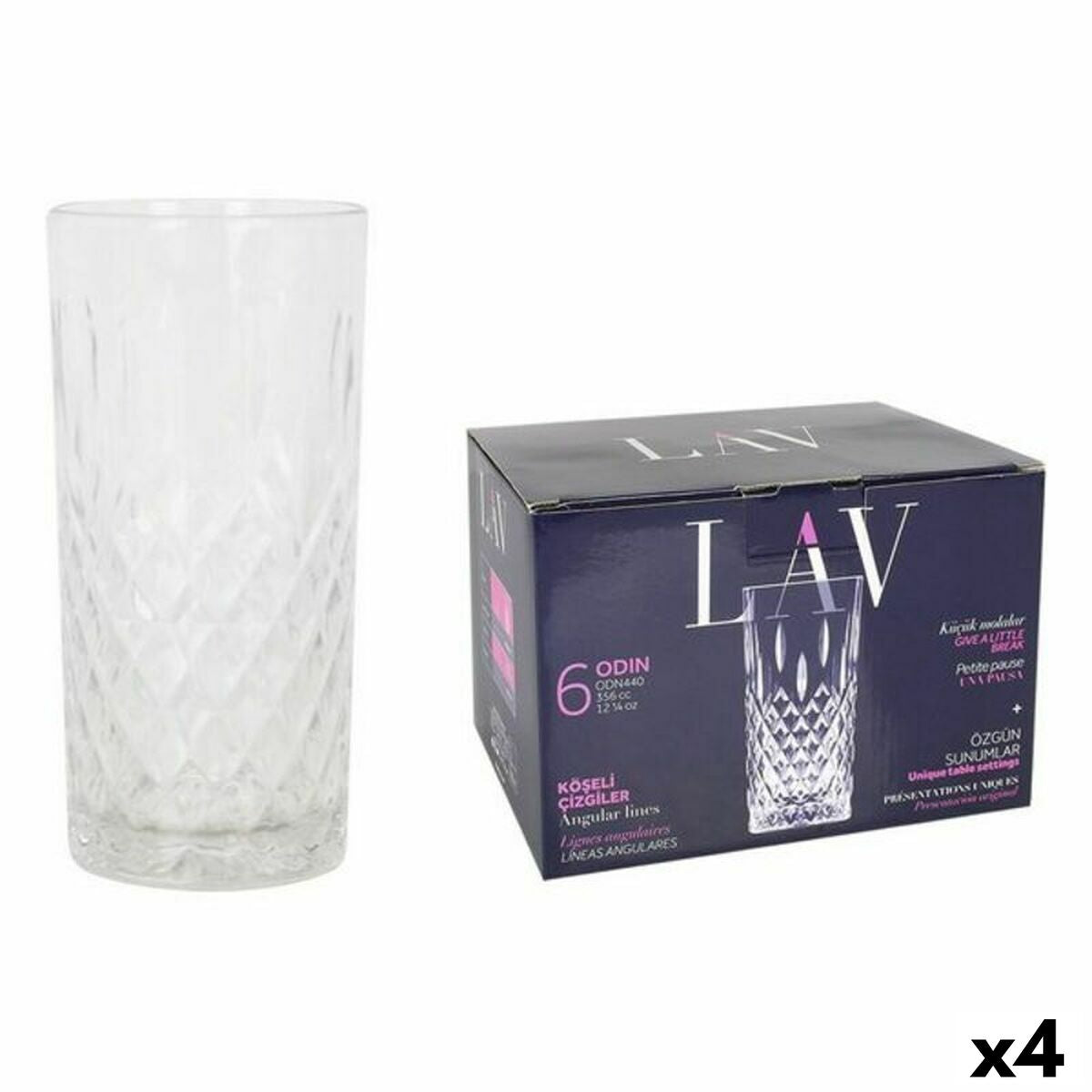 Set of glasses LAV Odin 6 Pieces (4 Units) (356 ml) LAV