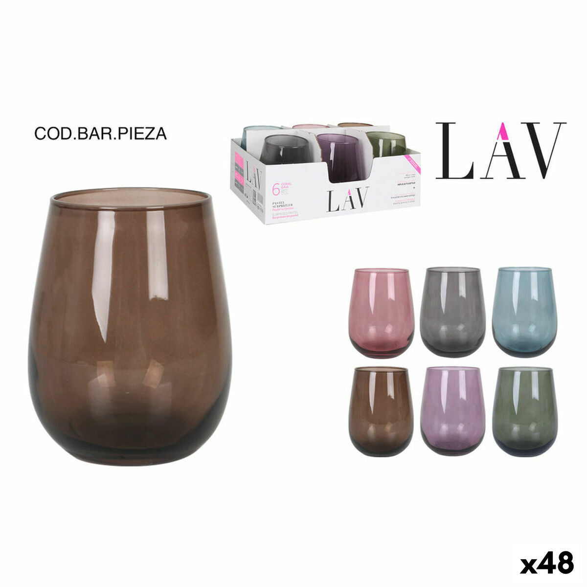 Glass LAV Col.past (48 Units) (360 cc) LAV