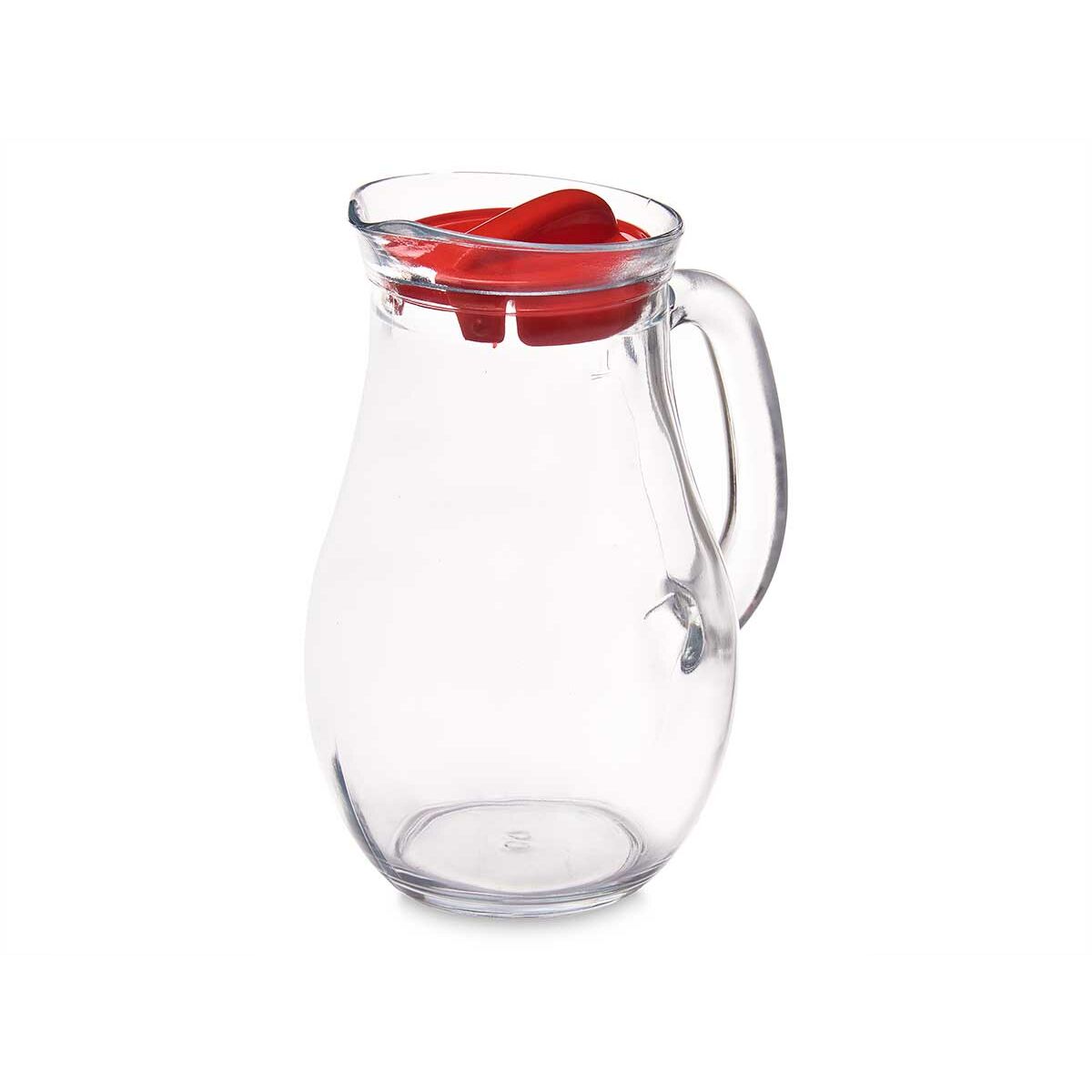 Jug Bistro Red Transparent Glass Plastic 1 L Pasabahce