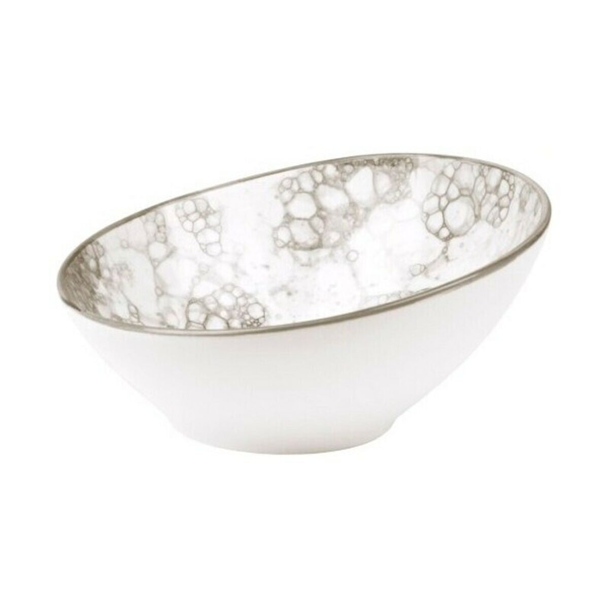 Bowl Porcelain White/Brown (35 cl) (ø 16 x 7 cm) Inde