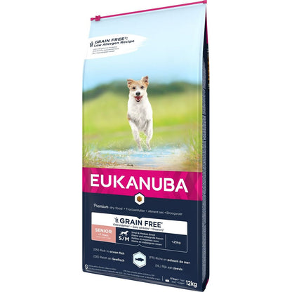 Fodder Eukanuba Grain Free Senior small/medium breed Senior Fish 12 kg Eukanuba