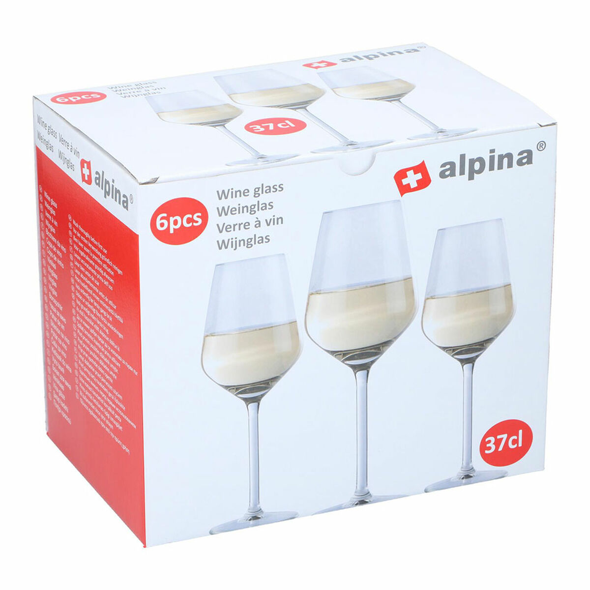 Set of wine glasses Alpina Transparent 370 ml (6 Units) Alpina