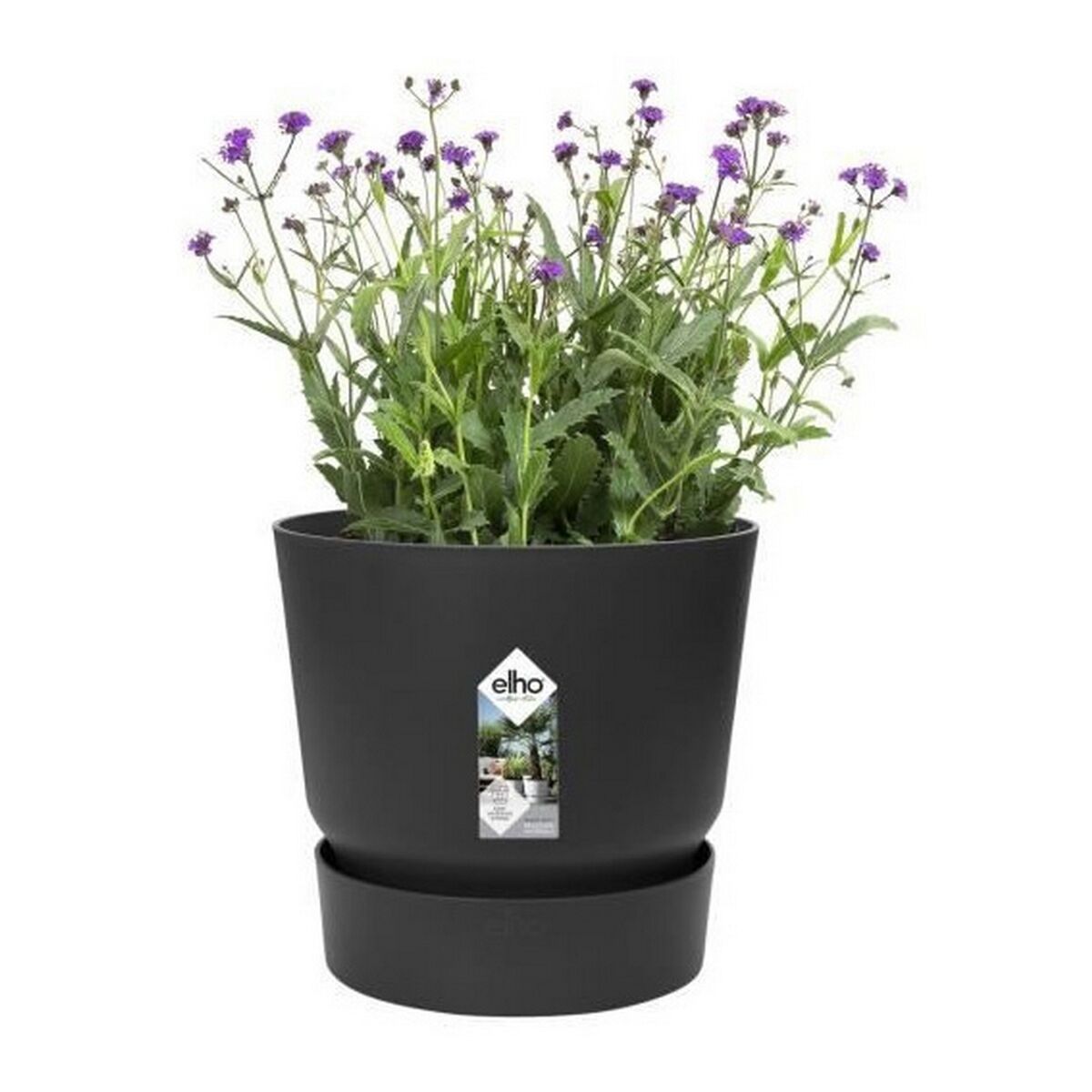 Plant pot Elho Greenville Black Plastic Circular Ø 40 cm Ø 39 x 36,8 cm Elho