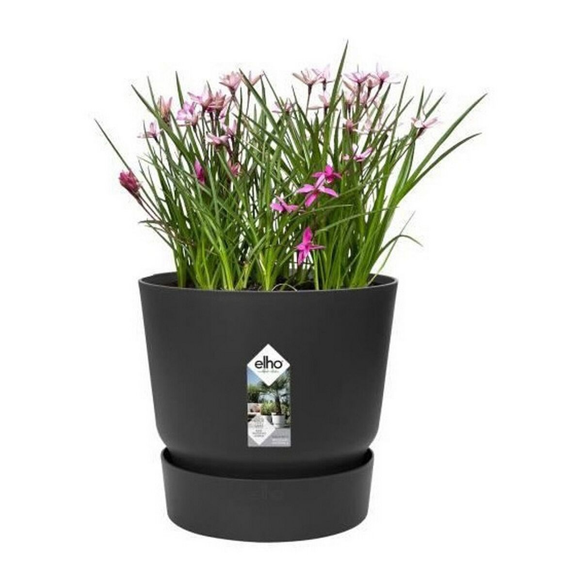 Plant pot Elho Greenville Black Plastic Circular Ø 40 cm Ø 39 x 36,8 cm Elho