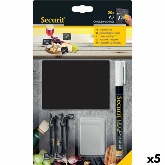 Board Securit With support Set 7,4 × 10,5 cm 20 Units Black Securit