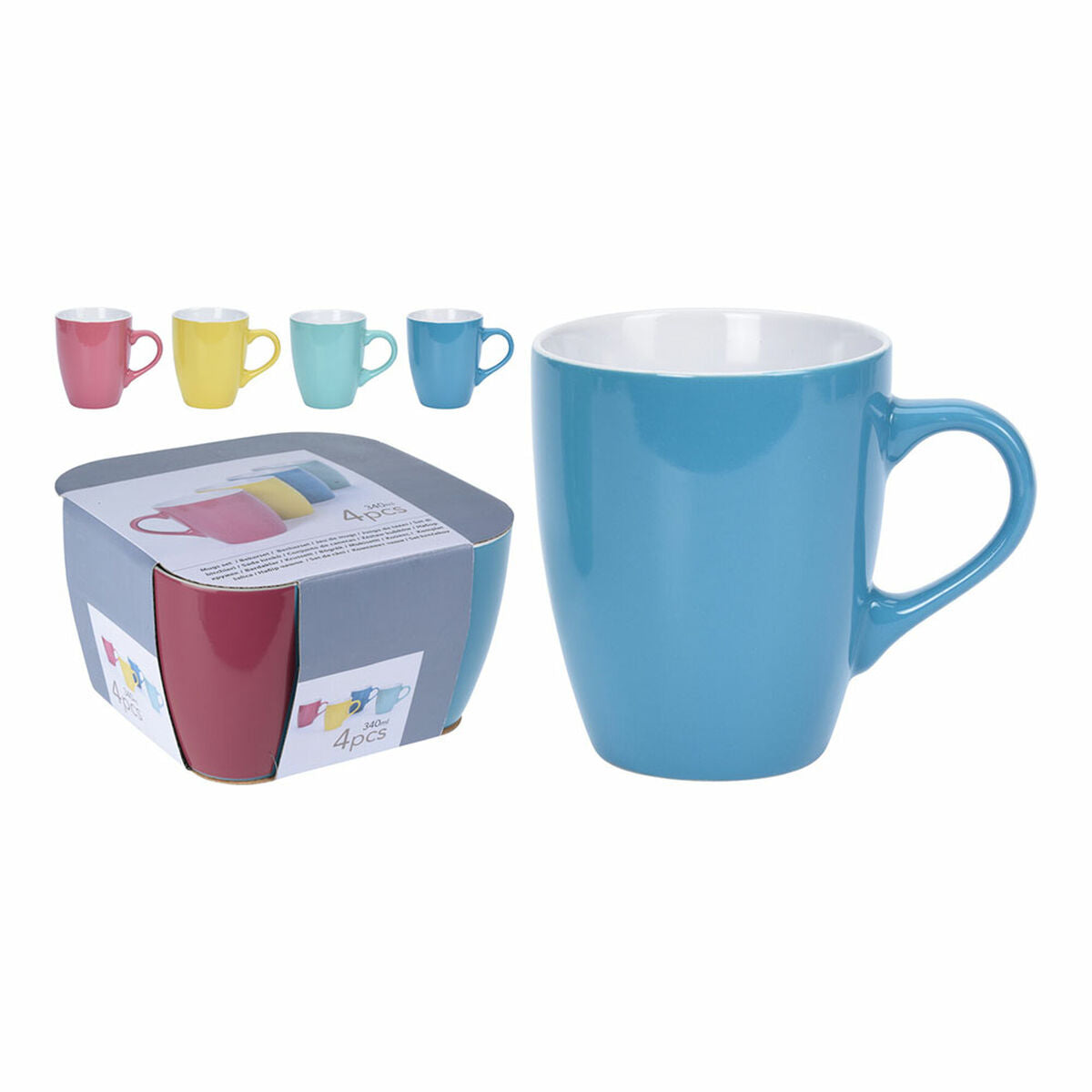 4 Piece Mug Set Lifetime Ceramic 340 ml Lifetime