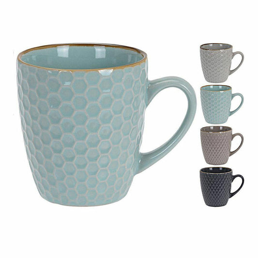 Cup Excellent Houseware Stoneware 200 ml Geometric 4 Pieces Excellent Houseware