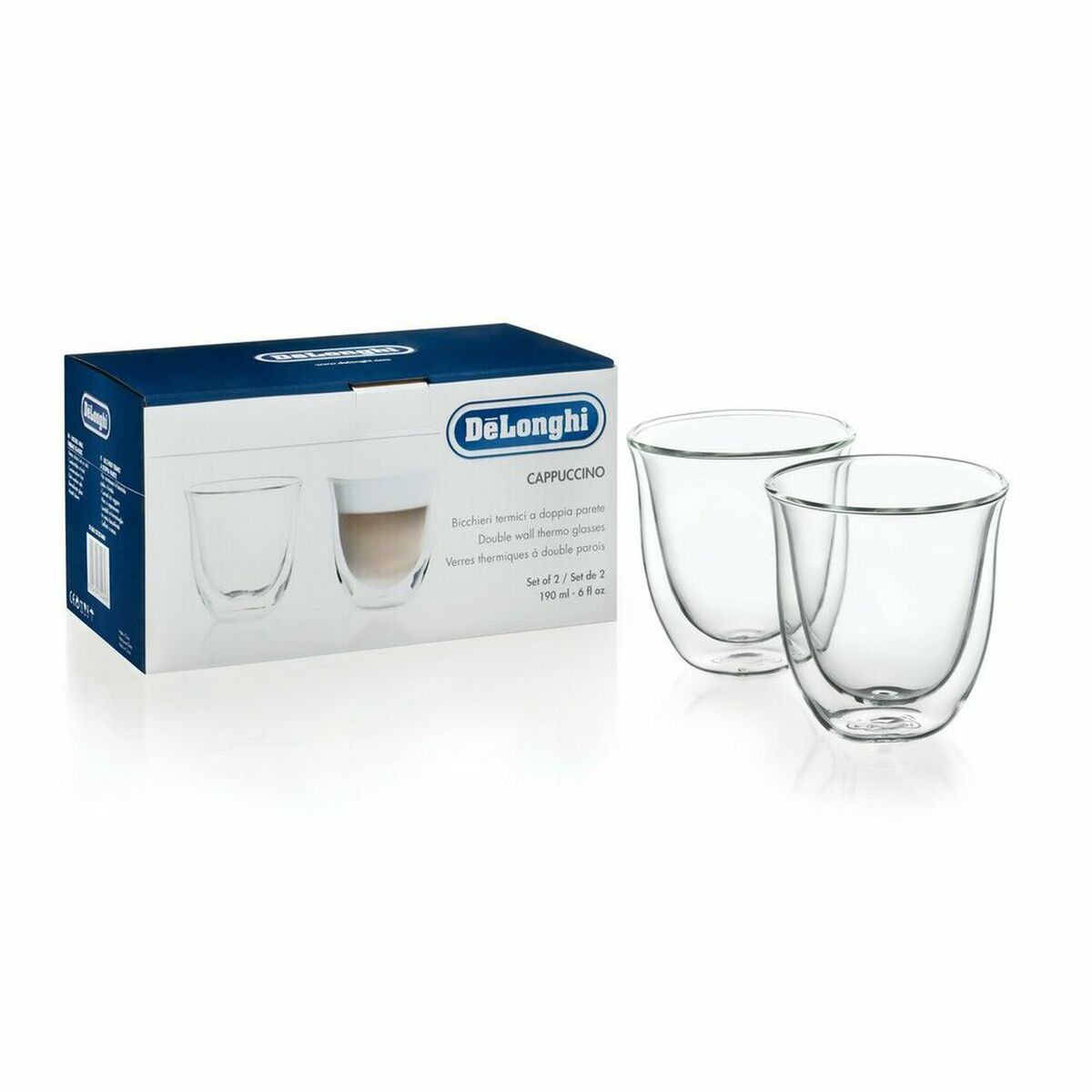 2 Piece Coffee Cup Set De'Longhi 5513214601 Transparent 2 Pieces DeLonghi