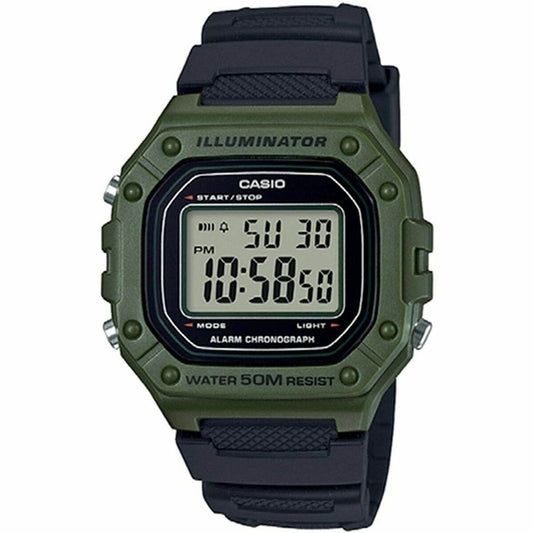 Men's Watch Casio W-218H-3AVEF Black Green Casio