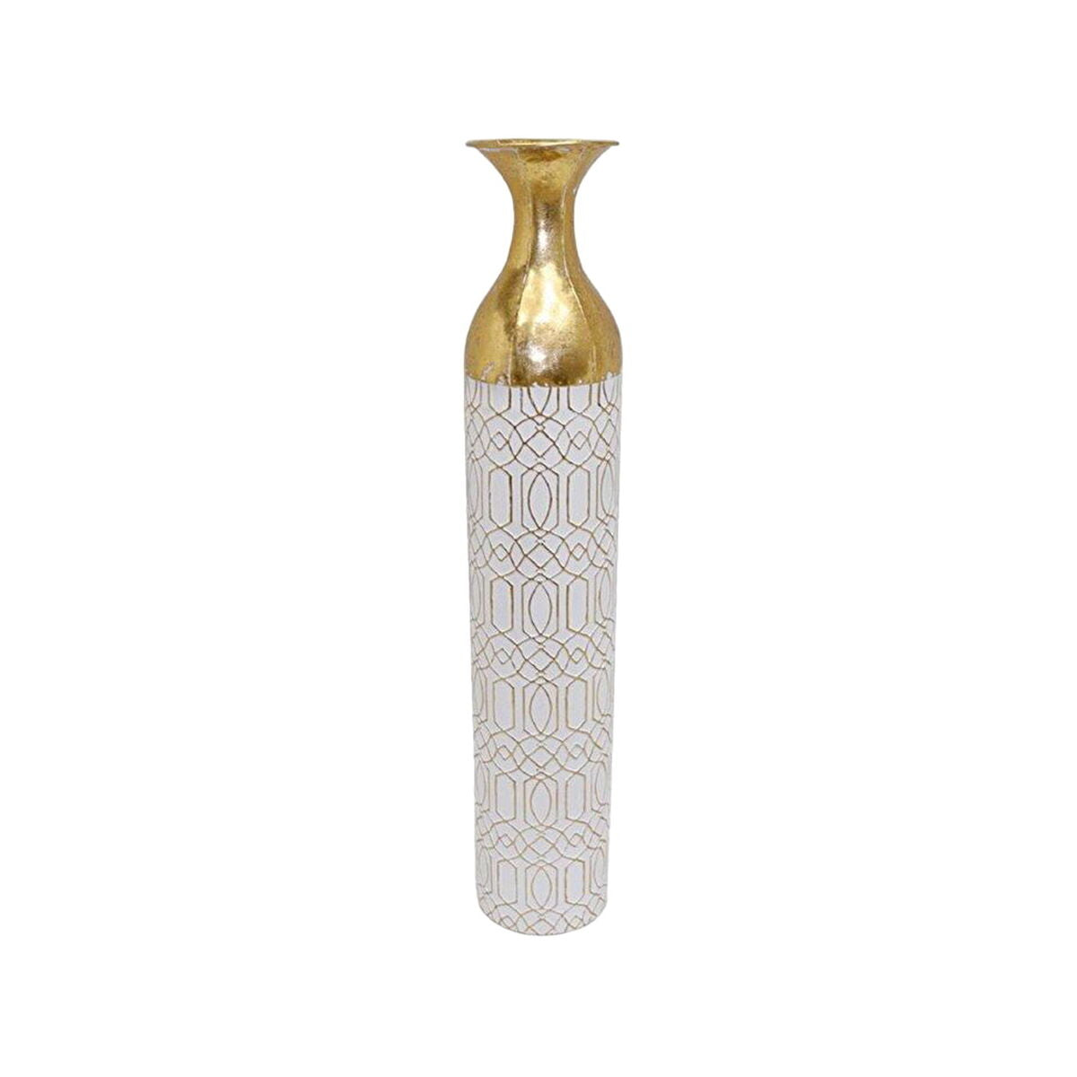 Floor vase Alexandra House Living White Golden Metal 15 x 86 x 15 cm Alexandra House Living