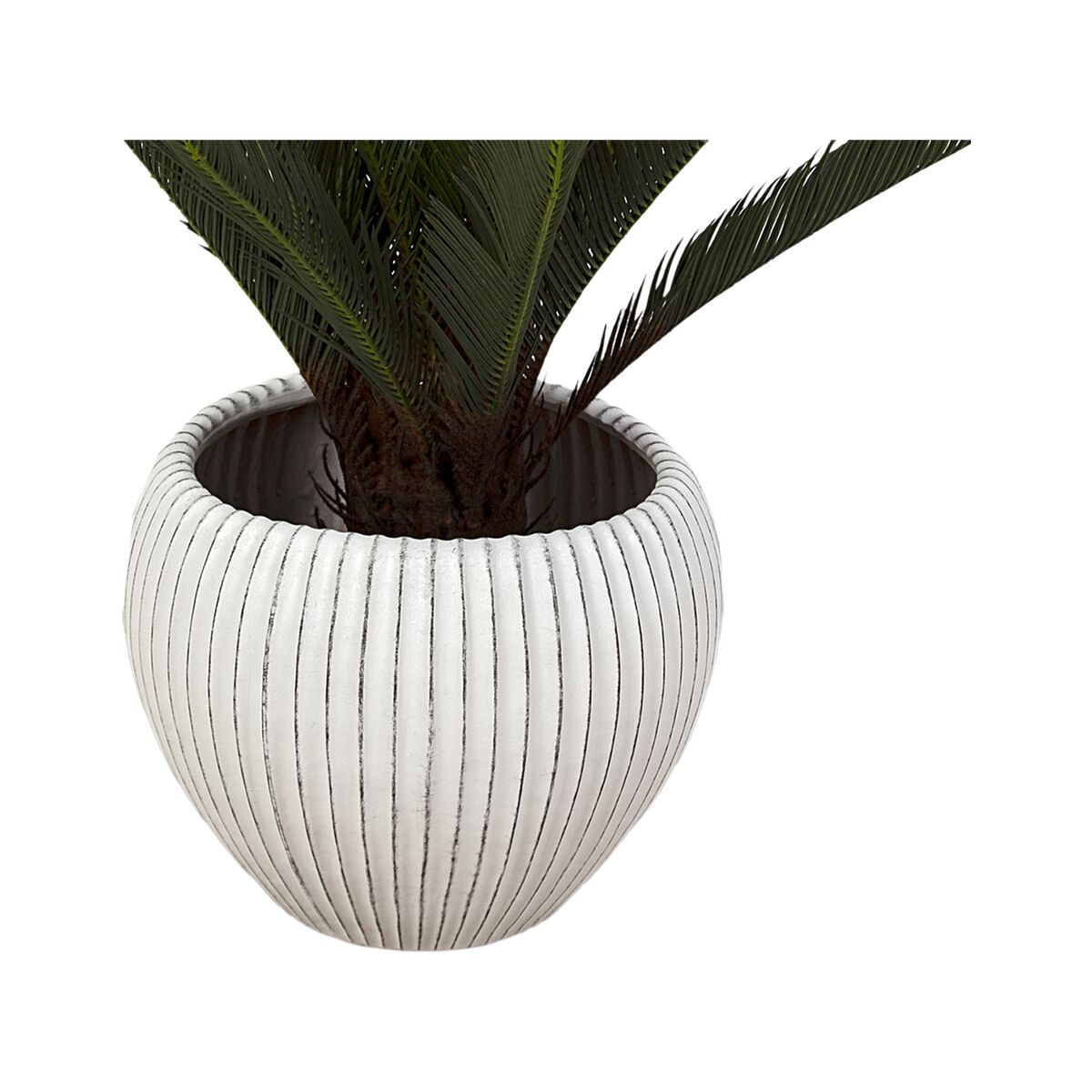 Planter Romimex Beige Ceramic Stripes 40 x 34 x 40 cm Romimex