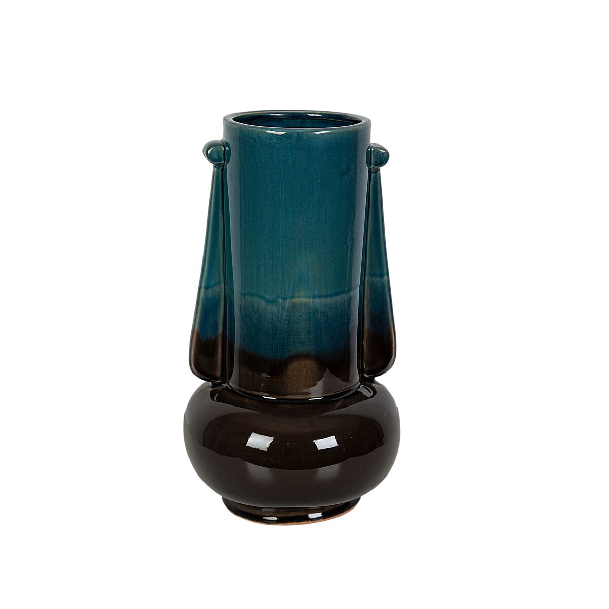 Vase Romimex Blue/Black Ceramic 20 x 36 x 20 cm Romimex