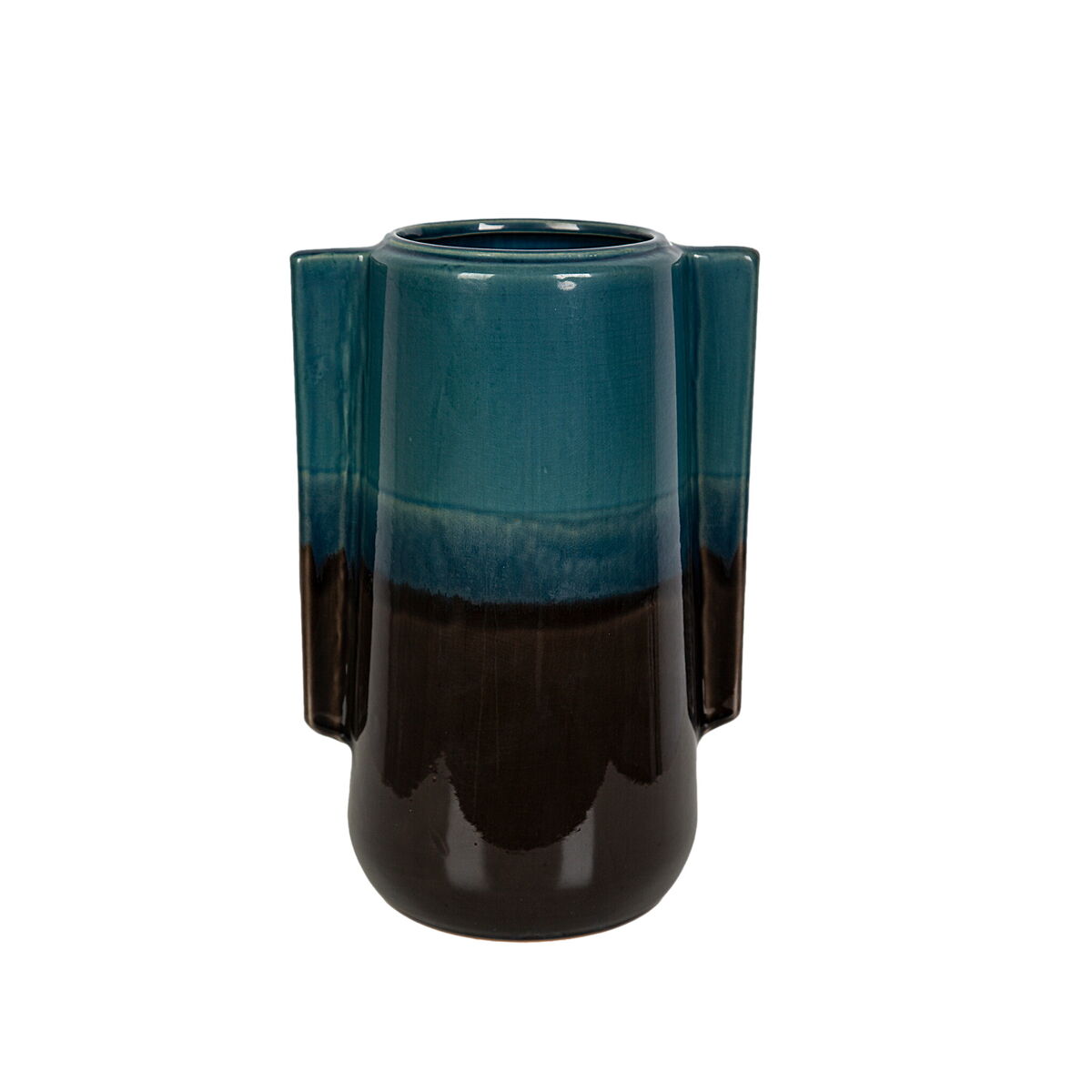 Vase Romimex Blue/Black Ceramic 23 x 35 x 23 cm Romimex