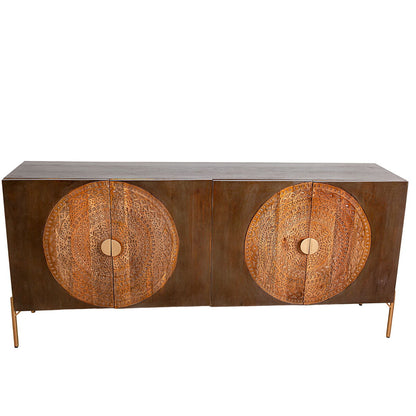 Sideboard Romimex Brown Metal Mango wood 175 x 80 x 40 cm Romimex