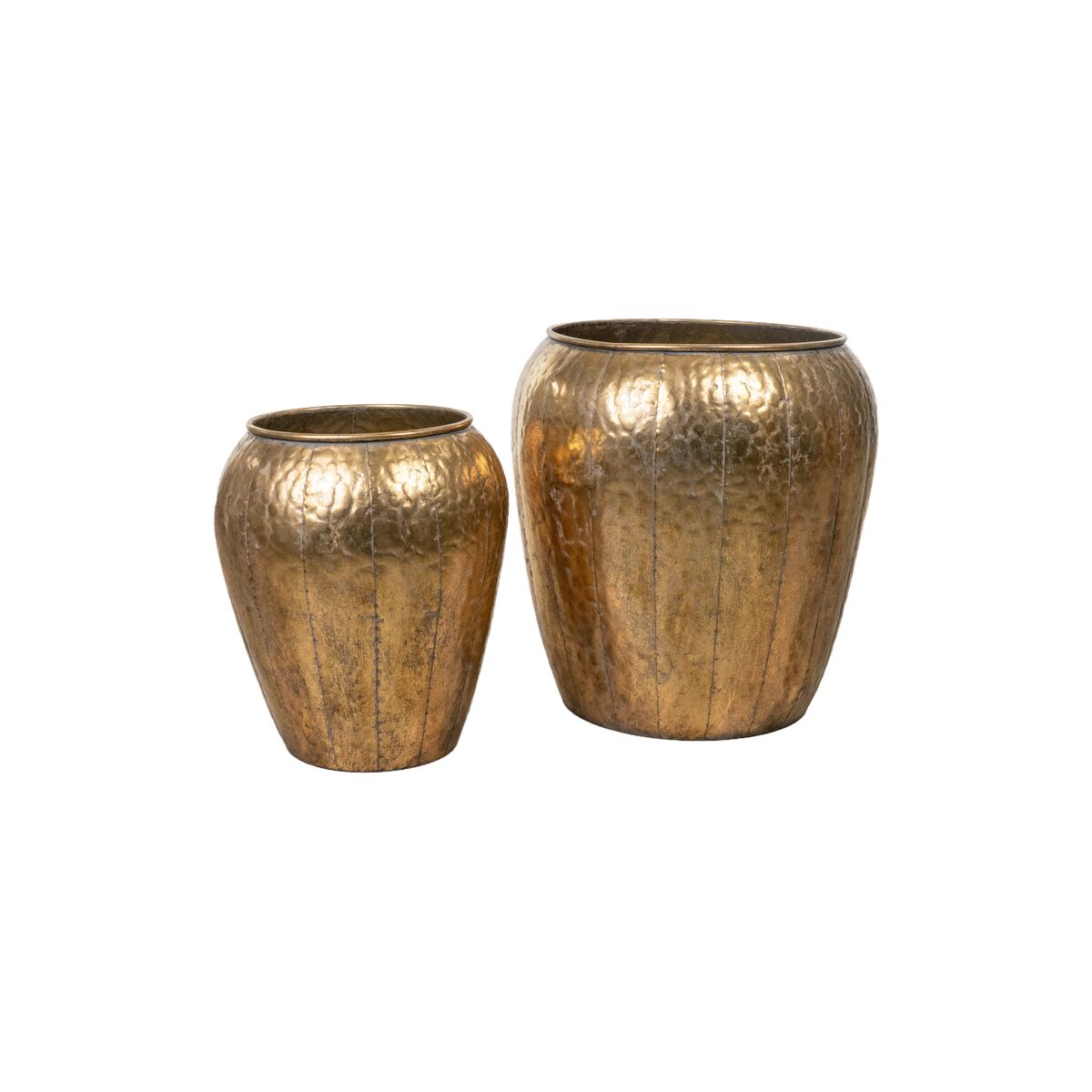 Set of 2 Vases Romimex Golden Metal 49 x 50 x 49 cm Romimex