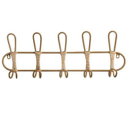 Wall mounted coat hanger Romimex Natural wicker 61 x 21 x 8 cm Romimex