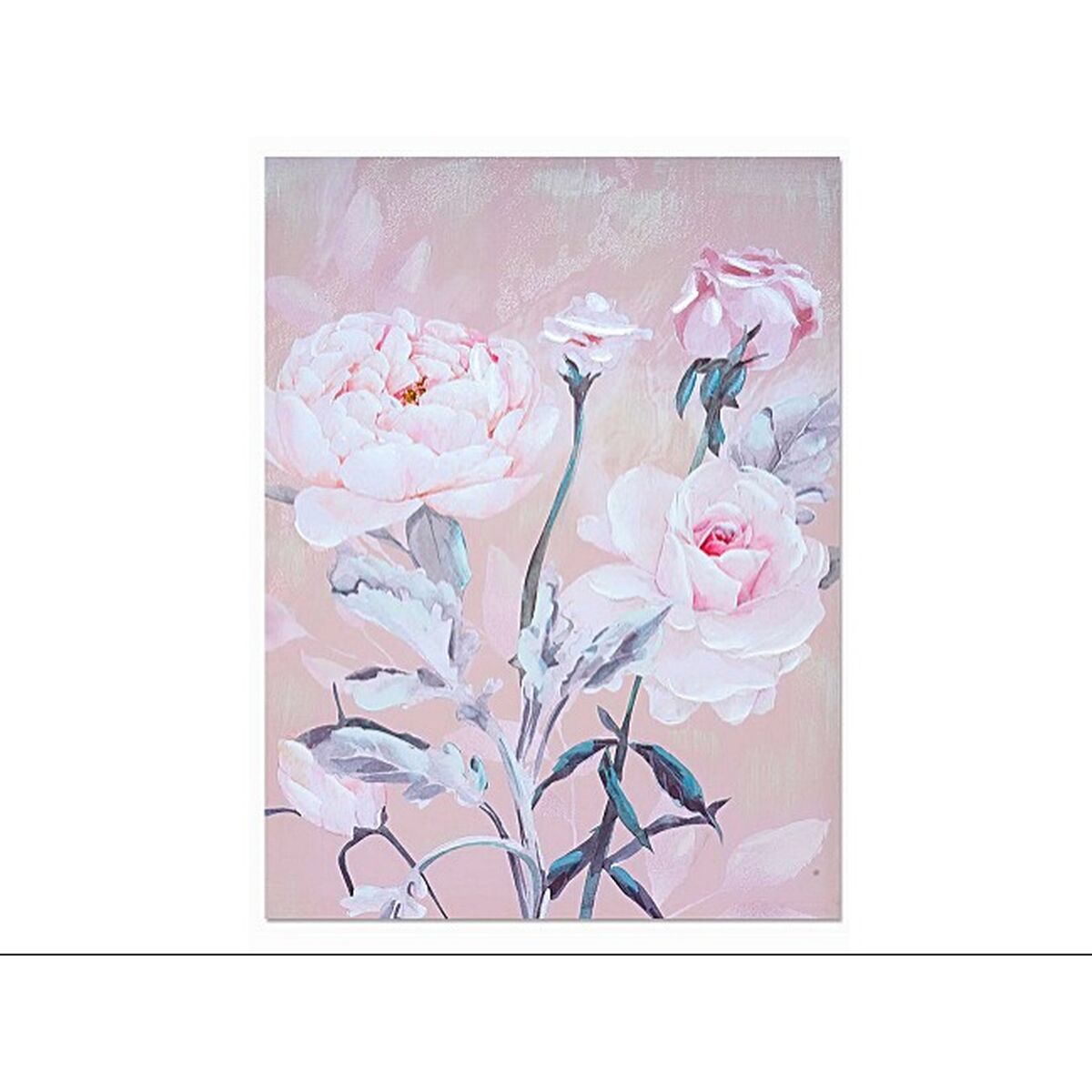 Painting Romimex Pink Canvas Roses 60 x 80 x 3 cm Romimex