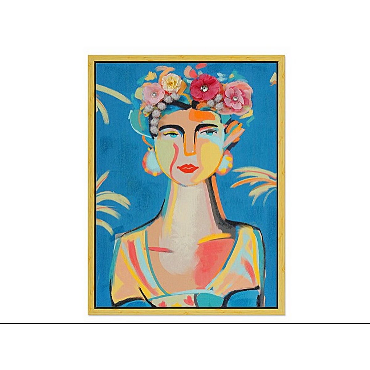 Painting Romimex Multicolour Canvas Lady 50 x 70 x 4 cm Romimex