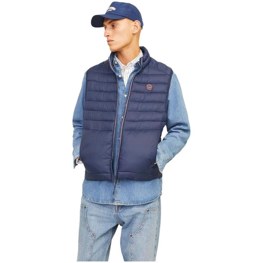 Men's Quilted Gilet Jack & Jones JJESPRINT BODYWARMER COLLAR NOOS 12258457 Navy Blue