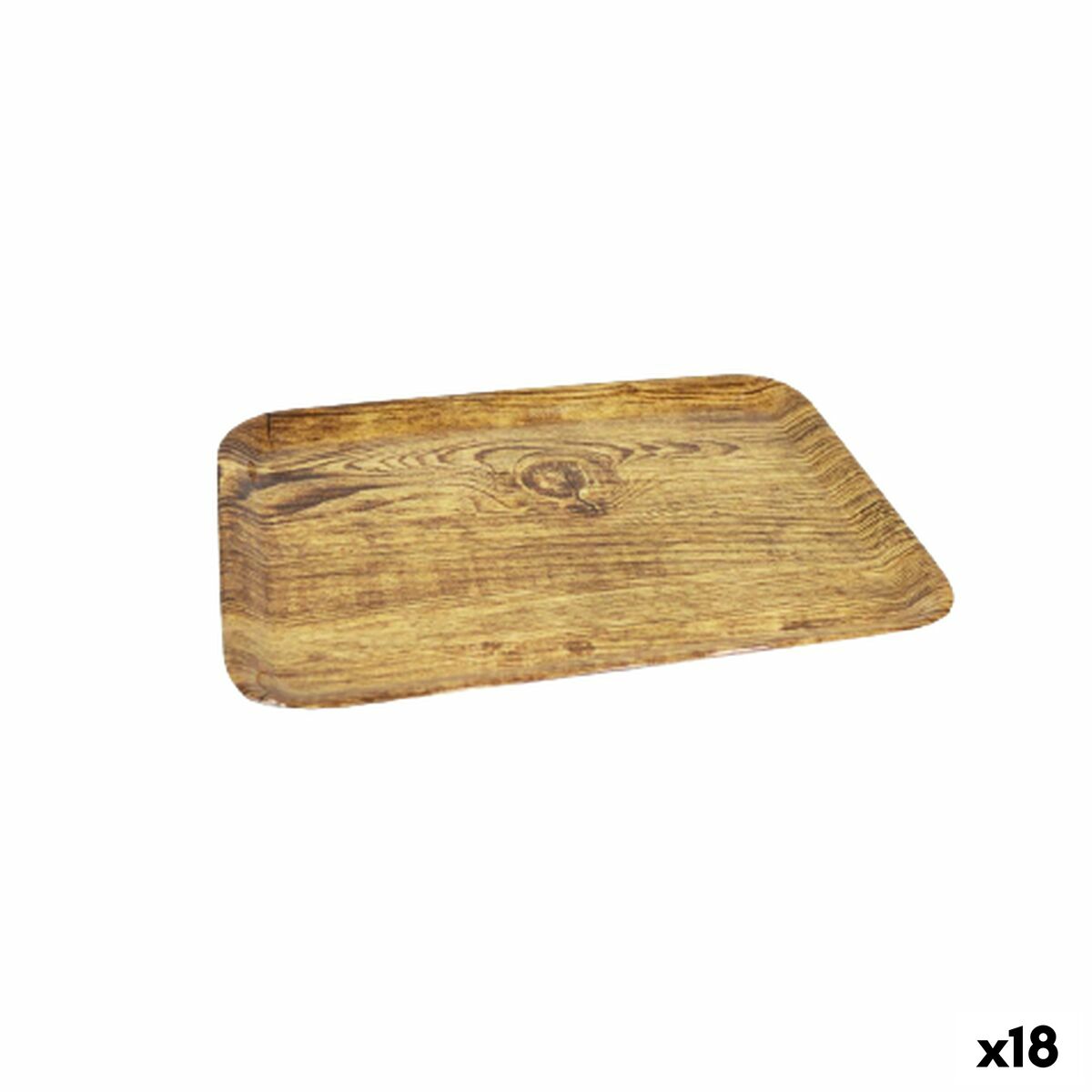 Tray La Mediterránea Wood Melamin 27 x 21,5 x 1,5 cm (18 Units) La Mediterránea