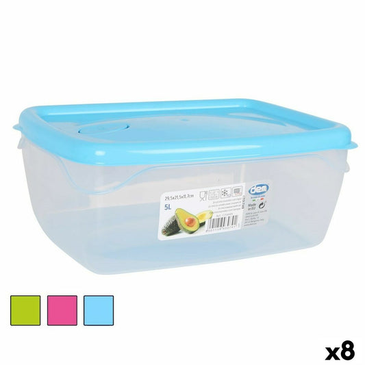 Rectangular Lunchbox with Lid Dem 5 L Rectangular 29,5 x 21,5 x 11,7 cm (8 Units) Dem