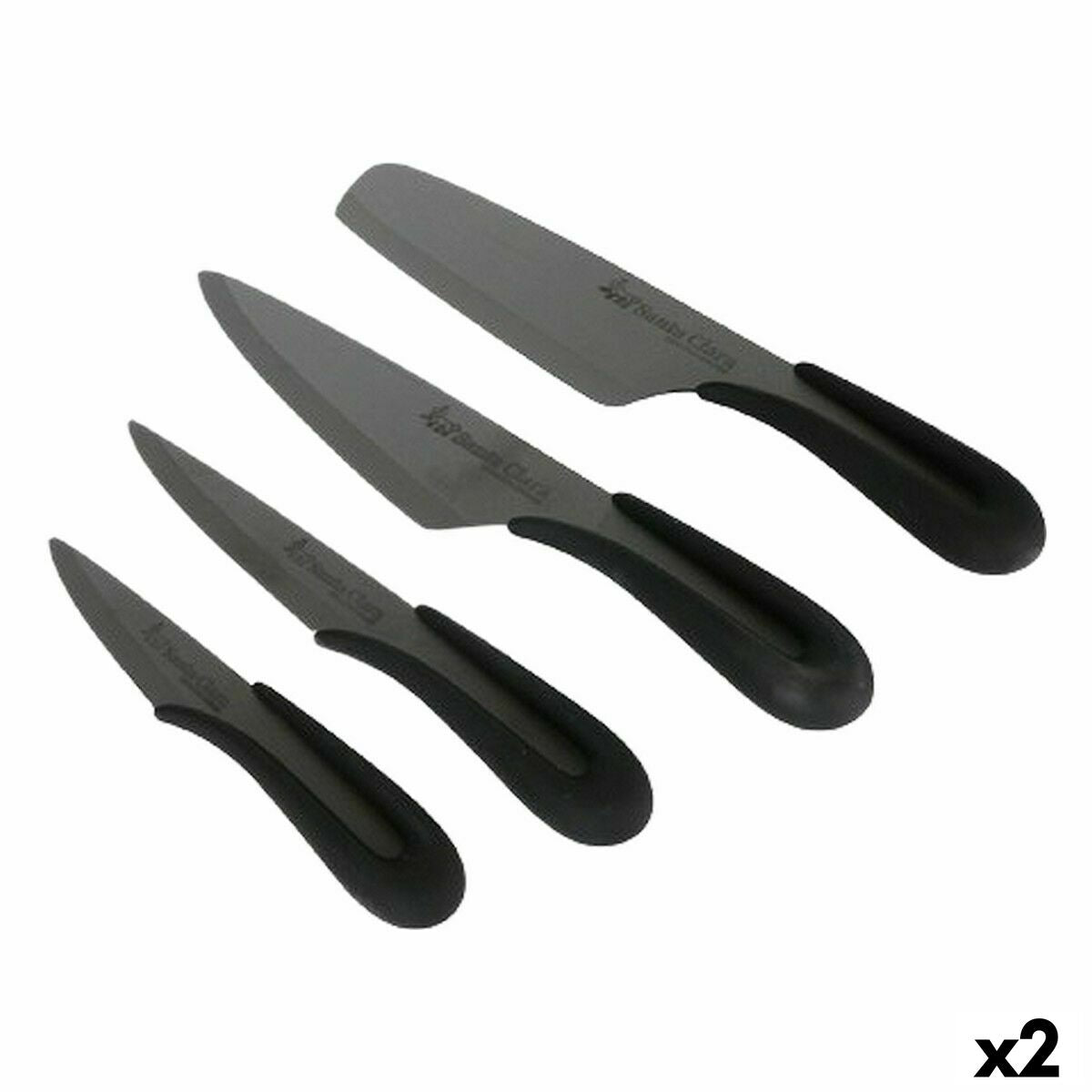 Knife Set Santa Clara Ceramic 4 Pieces Black 17 cm 17 (2 Units) Santa Clara