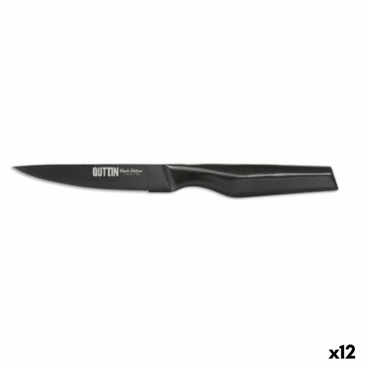 Knife for Chops Quttin Black edition 11 cm 1,8 mm (12 Units) Quttin