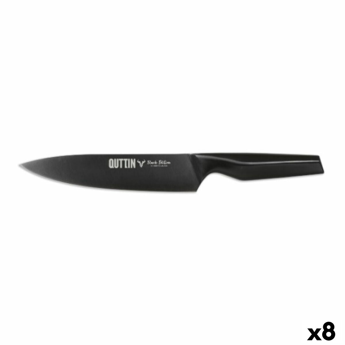 Cuchillo cocinero Quttin Black Edition 20 cm (8 Unidades)