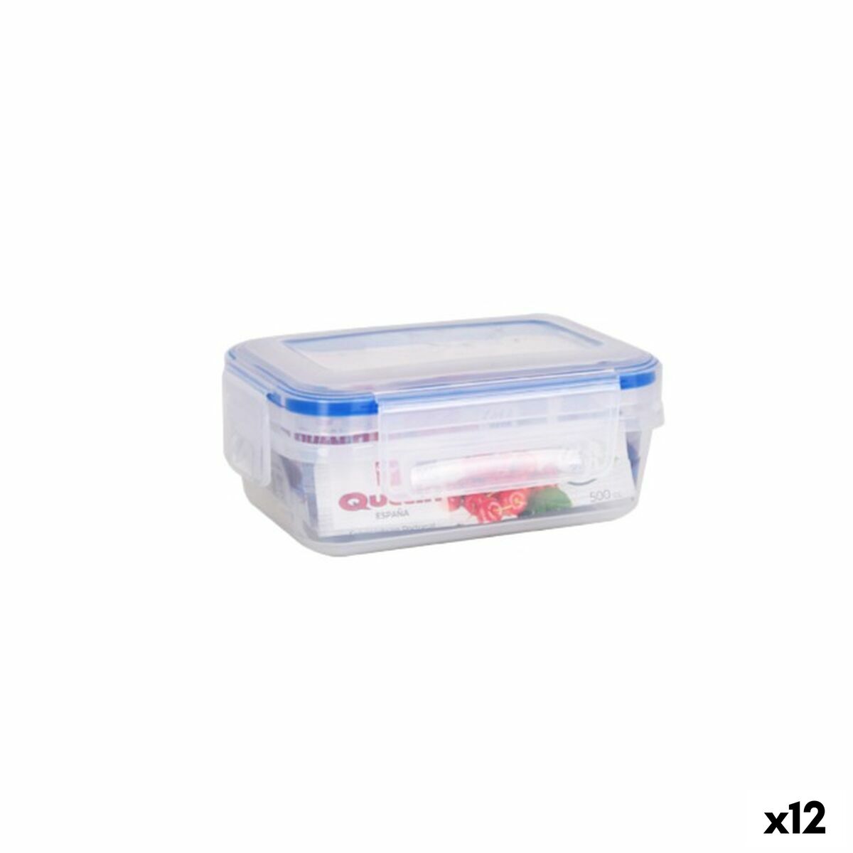 Hermetic Lunch Box Quttin 500 ml Rectangular 15 x 10 x 6 cm (12 Units) Quttin