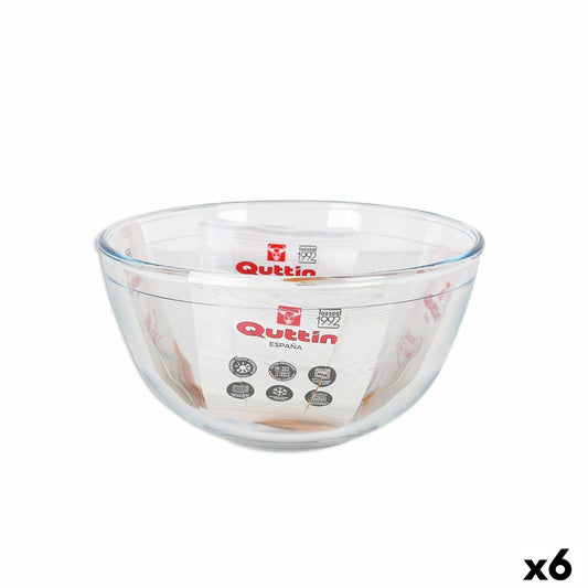 Mixing Bowl Quttin Glass ø 21,2 x 11,2 cm (6 Units) Quttin