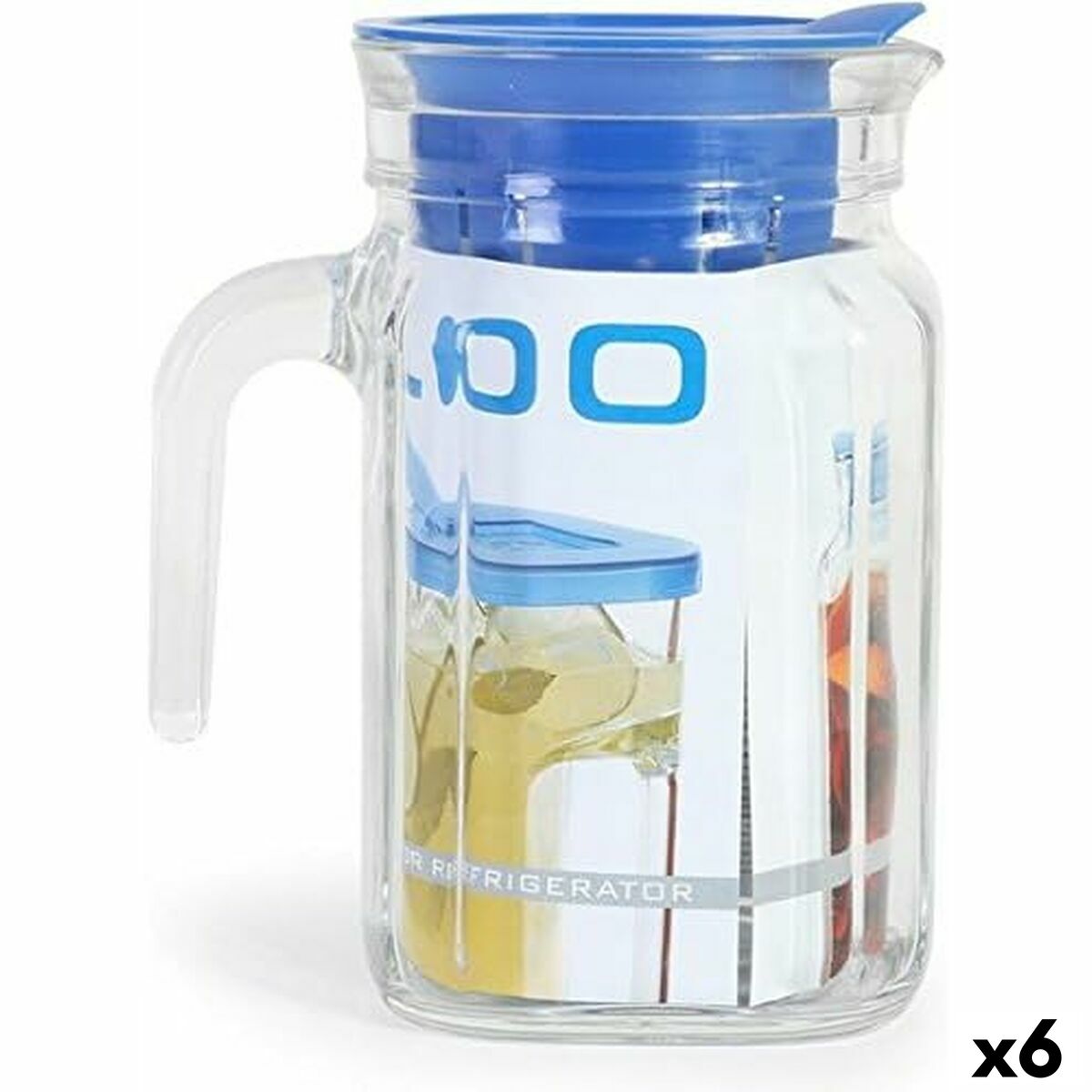 Jar with Lid and Dosage Dispenser Borgonovo Igloo Squared Blue 600 ml (6 Units) Borgonovo