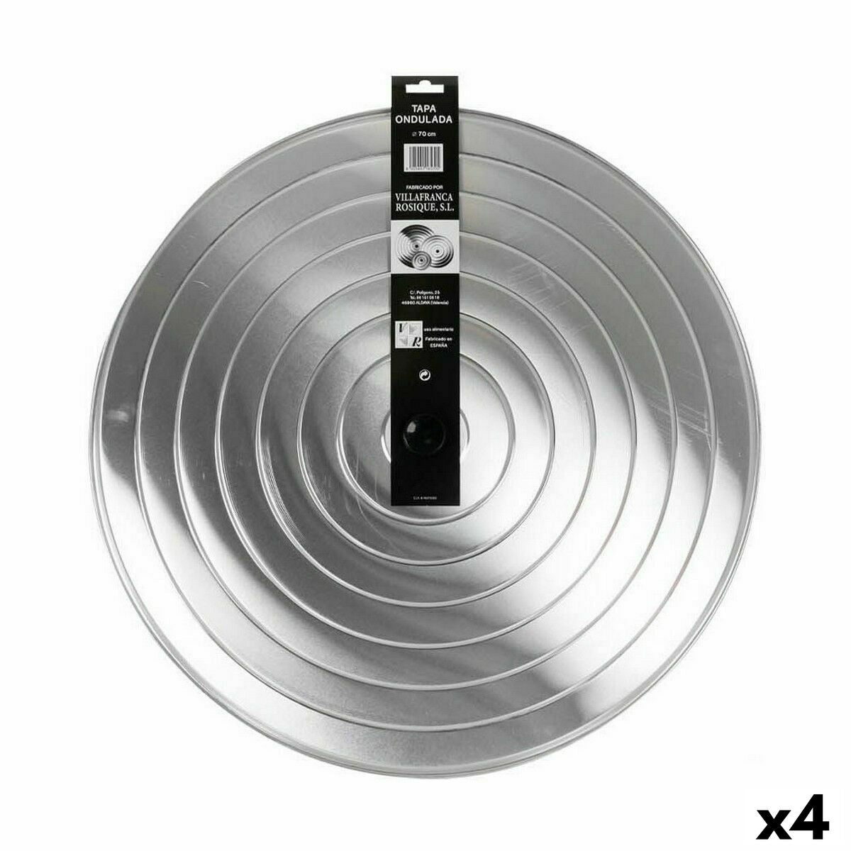 Frying Pan Lid VR Aluminium 70 x 70 x 3 cm (4 Units) VR