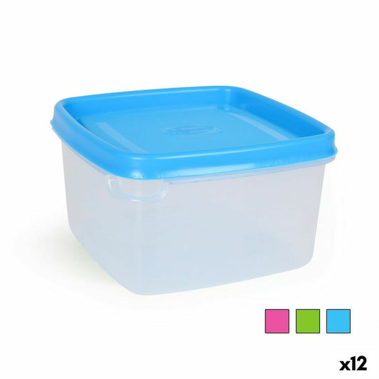 Square Lunch Box with Lid 500 ml Squared 12 x 12 x 7 cm (12 Units) BigBuy Cooking