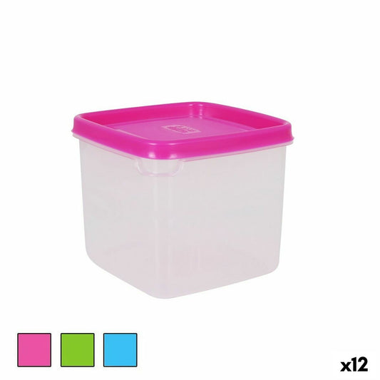 Square Lunch Box with Lid 750 ml Squared 12 x 12 x 10 cm (12 Units) BigBuy Cooking