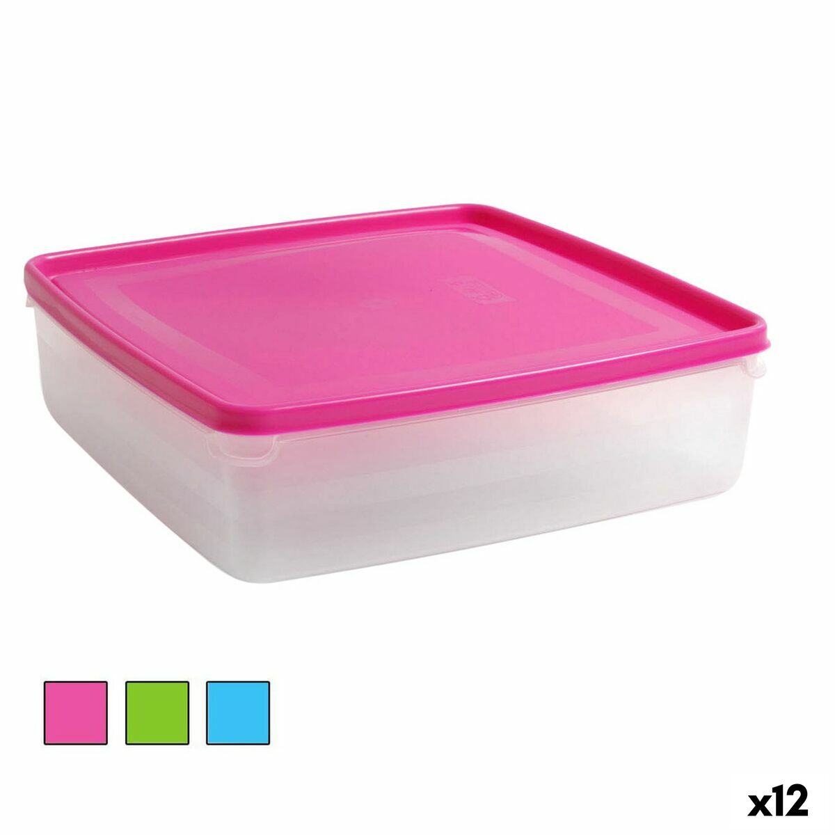 Lunch box Squared 24 x 24 x 7 cm (12 Units) BigBuy Cooking