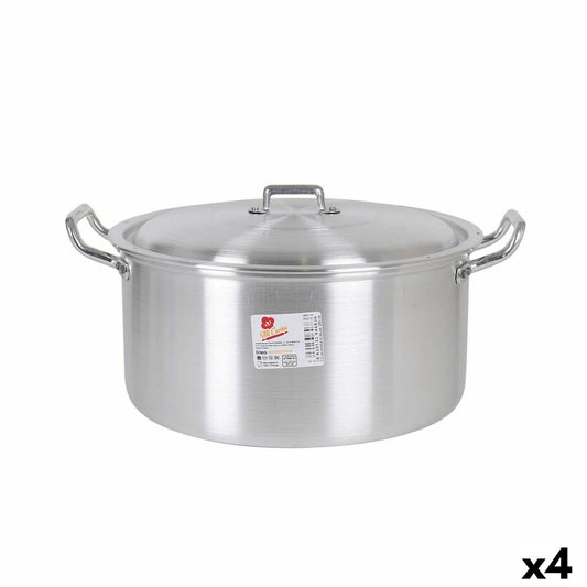 Casserole with lid Aluminium 35 x 29 x 17 cm (4 Units) BigBuy Cooking