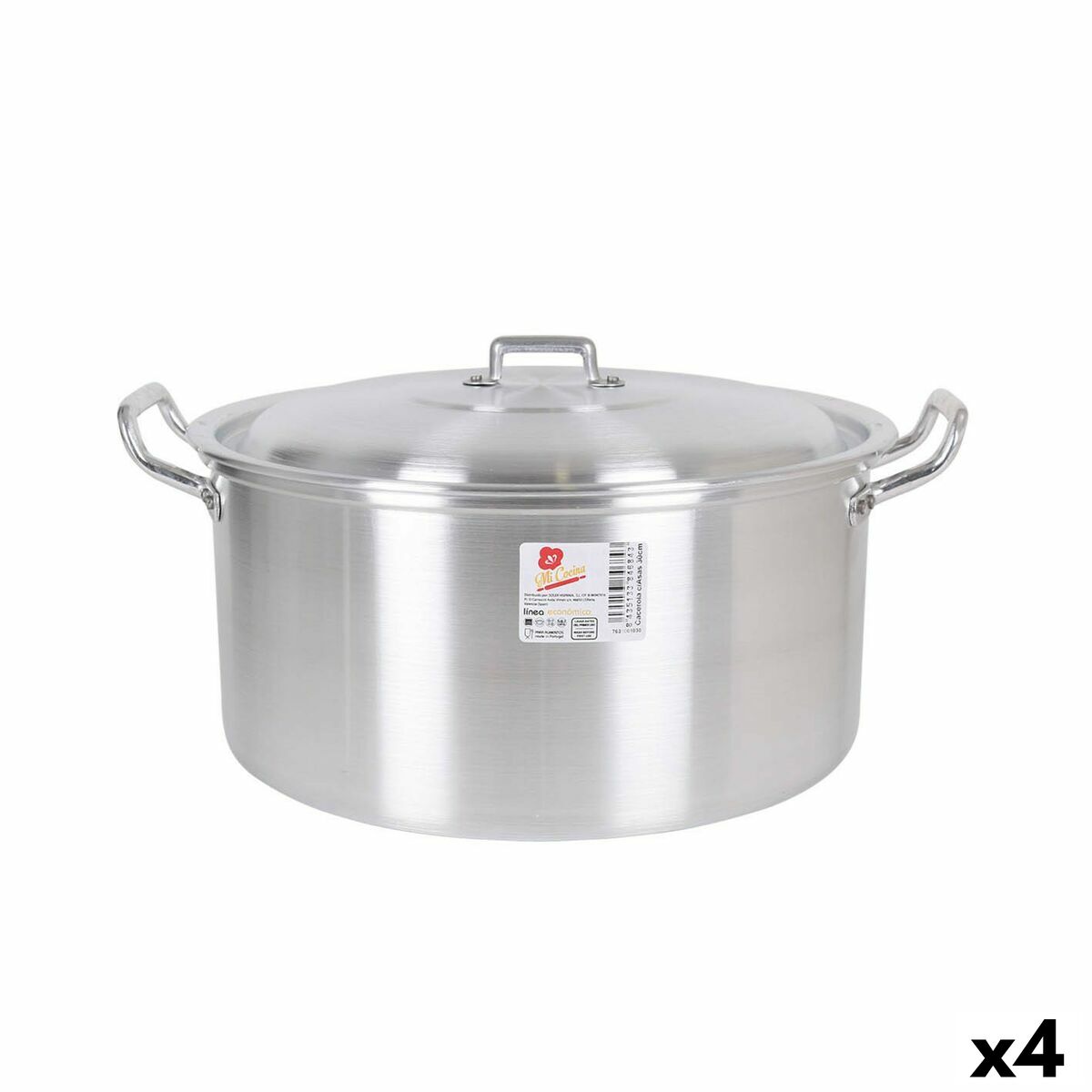 Casserole with lid Aluminium 38,5 x 33 x 18,5 cm (4 Units) BigBuy Cooking